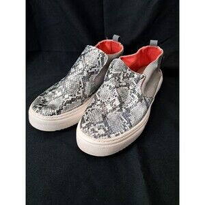Hey Dude Women's Peyton Faux Snakeskin Gray Silver Comfort Casual Slip On Size 9